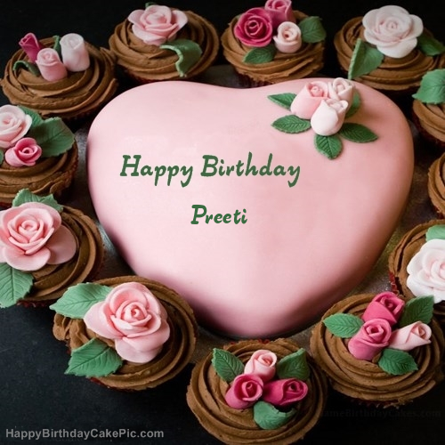 Pink Birthday Cake For Preeti